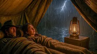 Protected by the Tent &ndash; John & Abigail Sleeping During a Heavy Thunderstorm | RDR2 ASMR