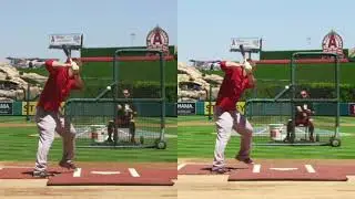 Mike Trout Pull vs Oppo Slow Motion Baseball Swing Hitting Mechanics