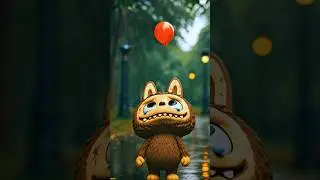 Poor Labubu Lost His Balloon #labubu #catvideos #cat