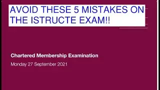 AVOID THESE 5 MISTAKES ON THE ISTRUCTE EXAM!
