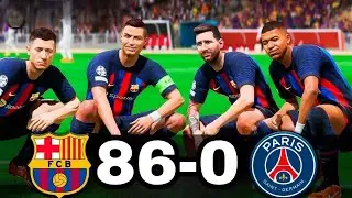 FIFA 24 &mdash; МЕССИ, РОНАЛДУ, МБАППЕ, НЕЙМАР, ВСЕ ЗВЕЗДЫ | ФК БАРСЕЛОНА 28-1 ПСЖ | ФИНАЛ ЛЧ