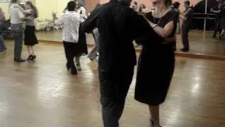 Argentine Tango students Marty and Lara, practicing @ 3rd Street Dance Los Angeles