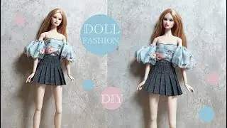 pleated skirt#barbiestyle #barbielooks #barbiedollclothes #diy #diydoll #dolldress #barbieclothes
