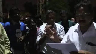 Prof. Krishna announcing revocation of suspension of Prof.KY Ratnam & Prof. Tathagata