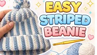 Easy Striped Crochet Beanie Tutorial | Beginner FriendlyHow to Crochet a Striped Beanie 