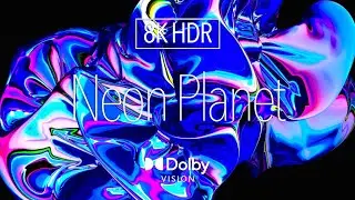 8K HDR Digital Art｜🍭 Neon Planet ｜ Dolby Vision&trade;｜ Micro LED | Vision Pro