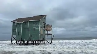 Heavy surf, high winds hit North Carolina's Outer Banks