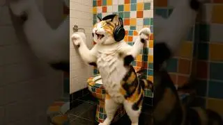 Cat Jamming on Phone and Dancing with Joy! #cat #funny #dance #shorts