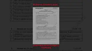 pharmaceutical inorganic chemistry Questions paper|| aktu b pharma Questions paper (2022) #shorts