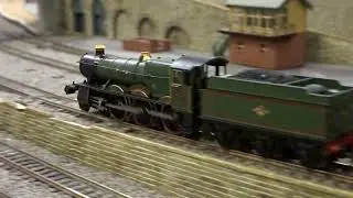 The B.M.Rly.S on N Gauge Layout - The GWR Hall Class No.5999 'Wollaton Hall' with Passenger Train.