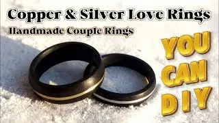 Handmade Couple Rings | One with Copper, One with Silver Inlay #handmade #woodworking #diy #ring
