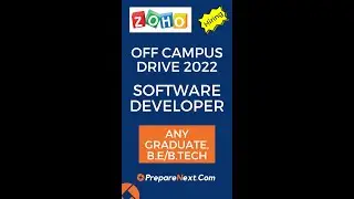 ZOHO Off Campus Drive 2022 | Software Developer | IT Job | Engineering Job | Across Tamil Nadu