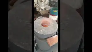 Industrial grade fuel oil small crucible #machine #trending #factoryproducts#oil #metal #crucible