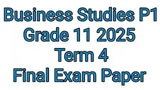 Grade 11 Business Studies Term 4 | Final Exam Paper 1 of 2025