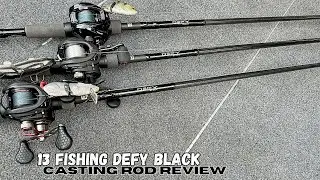 13 Fishing Defy Black Casting Rod Review.  Catching Bass.