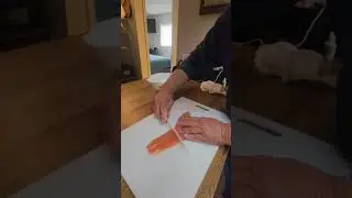 Part 6 (Short) How to catch, clean, and prepare a Trout while Ice Fishing 🎣🧊 #cooking #icefishing