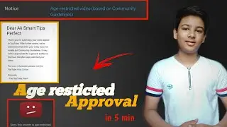 How To Approve Age Restriction On YouTube || Age Resticted Video problem solve kaise kare