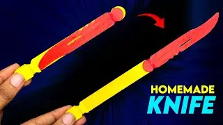 Icecreamstick knife , how to make knife at home , open and close knife