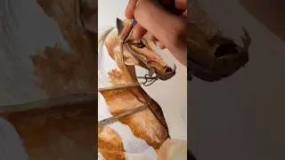 Horse watercolor painting || #shorts