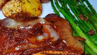 Ribeye Steak Dinner Done Right! Garlic Asparagus & Roasted Potatoes Perfection! #ribeyesteak 