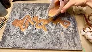 Strukturpaste / Acrylgie&szlig;en  / Acrylic Pouring With Textured Art / Daily Art Therapy day 24