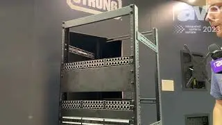 ISE 2023: Strong Exhibits End-Cabinet Slide-Out Rack in the Snap One Booth