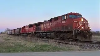 Canadian Pacific Freight Train 474 at Twilight - Milepost 295, Ottumwa Sub 4/1/16