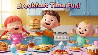 “Breakfast Time Fun! 🍓 Pancakes, Waffles & Eggs | Kids 3D Cartoon Nursery Rhyme”