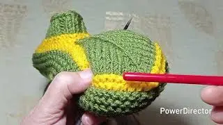 MK How to knit slippers - sock shoes part 1. #knitting