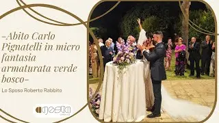 Agosta Cerimonia| Roberto Rabbito in Carlo Pignatelli in micro fantasia armaturata verde bosco