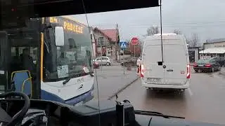 Przejazd przez Proszowice autobusem Kolei Małopolskich.