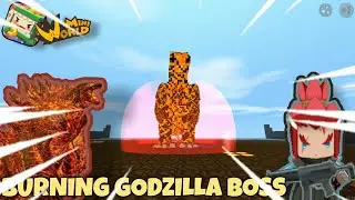 Burning Godzilla Boss | Mini World Block Art | Map Review & Gameplay
