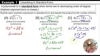 U5L1 Ex. 1 Classifying in Standard Form