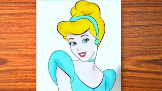 How to Draw Cinderella | Disney princess Drawing | Easy step by step