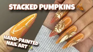 Pumpkin Nail Art Tutorial 🍂🎃Hand-Painted Nail Design