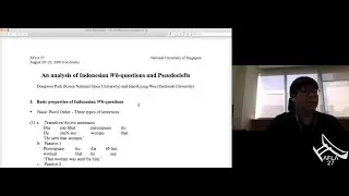 [AFLA27] An analysis of Indonesian Wh-questions and Pseudoclefts - Dongwoo Park and Hae-Kyung Wee
