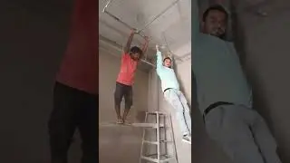 Checking False Ceiling Frame Work 🤣 Unique Way #falseceiling #falseceilingdesigns #construction
