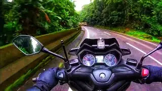 Subida da Serra da Anchieta de Xmax 250 engarupado!