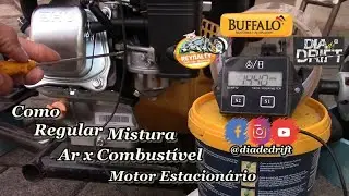 Como regular mistura ar x combustível  motor estacionário