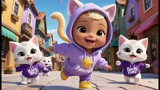 🐱 Little Kittens Singing in Cozy Town 🏘️🎶 | Fun ABC, Numbers & Colors Song for Kids