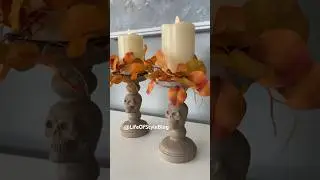 🎃 Dollar Tree HALLOWEEN DIY 🎃 Faux Stone Candle Holders #dollartreediy #shortsvideo #shorts #diy