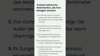 5 kaum bekannte Wahrheiten, die Ihre Neugier wecken  Entdecken Sie 5 &uuml;...