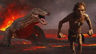Life Million Years Ago | Primitive Humans vs Megalania in a Volcanic Apocalypse