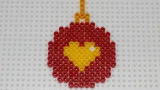 How to Make a Perler Beads Christmas Tree Ornament with Heart | Beaded Xmas Crafting Idea | Pattern