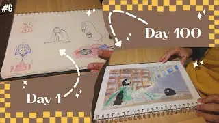 Drawing everyday for a 100 days ✒️💫sketchbook tour & what I've learned | A Shadow's diary #6