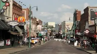 Beale Street In Memphis. Stock Footage