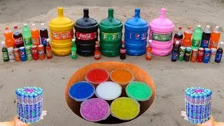 EXPERIED: Huge toothpaste explosion from giant Coca Cola, Pepsi, Miranda, Fanta, Cola and Mentos !