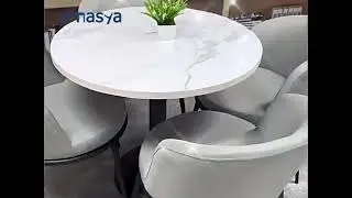 Round Table with 4 Backrest Chairs for Office Reception Area #zimasya #reception #table #chair