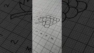 Drawing tiny grapes 🍇 on graph paper #art #lineart #drawing #pritika