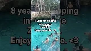 cenote zacil_ha zip line jump. like and sub pls #swimming #vacation #cenote #zipline #mexico